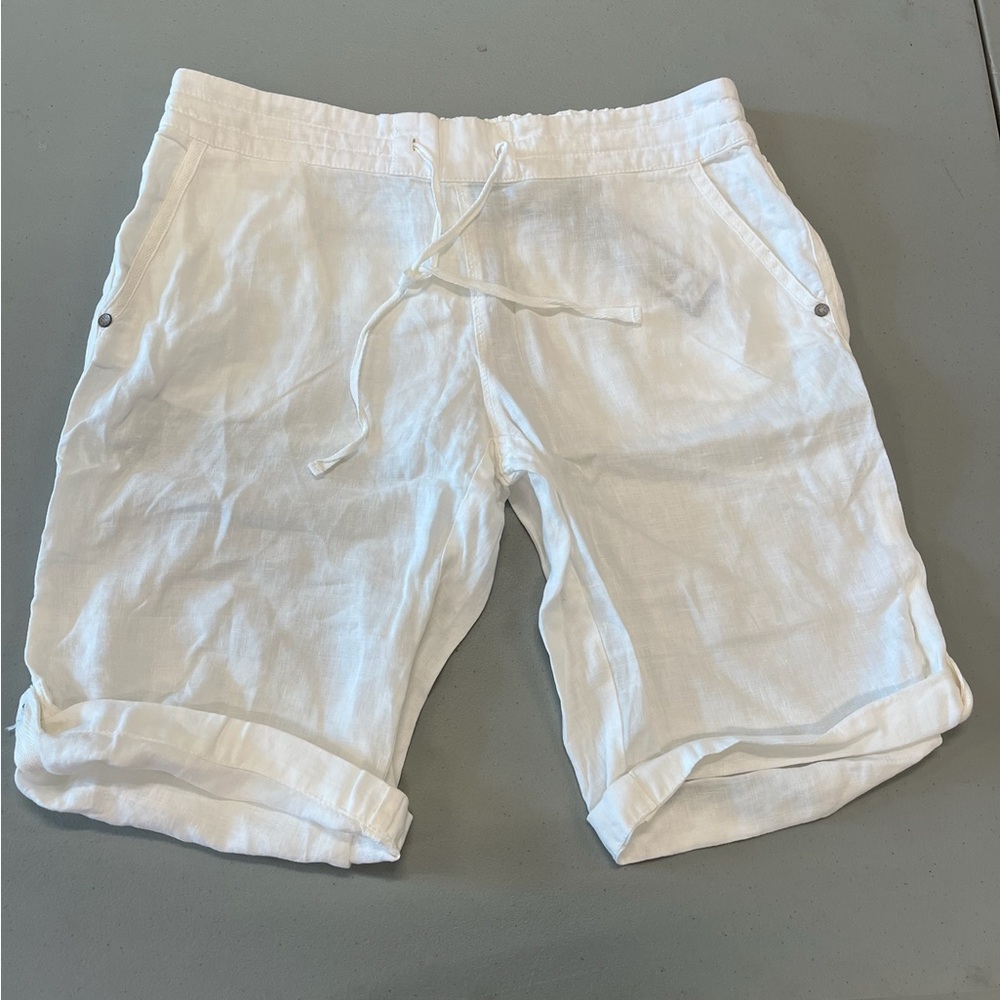 Michael Kors White Flat Front Shorts